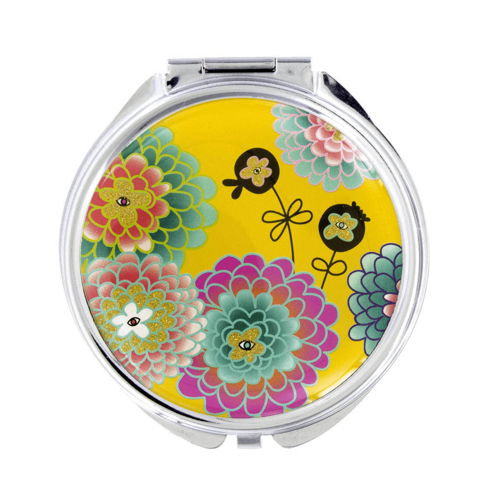 Miroir de poche  jaune acier inoxydable 6 x 6 x 0 cm - Maisons du Monde