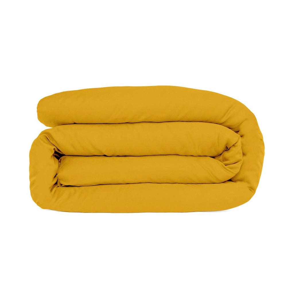 Housse de couette satin de coton jaune moutarde 200x200 — vue 3