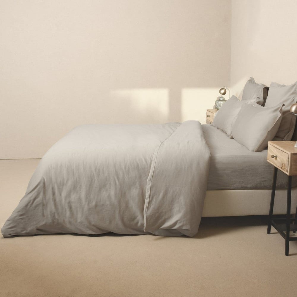 Housse de couette satin de coton gris perle 200x200 — vue 4