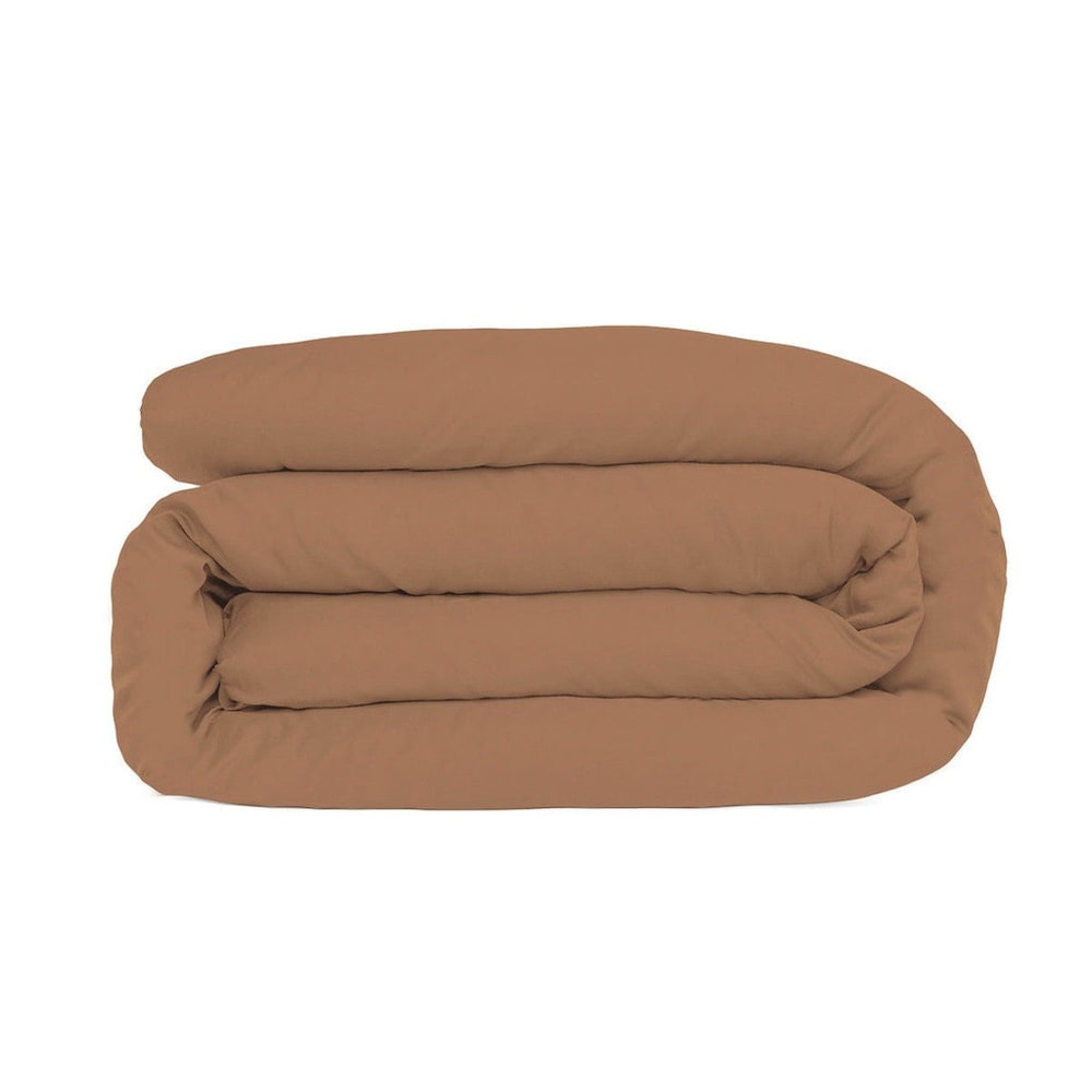 Housse de couette satin de coton caramel 200x200 — vue 3