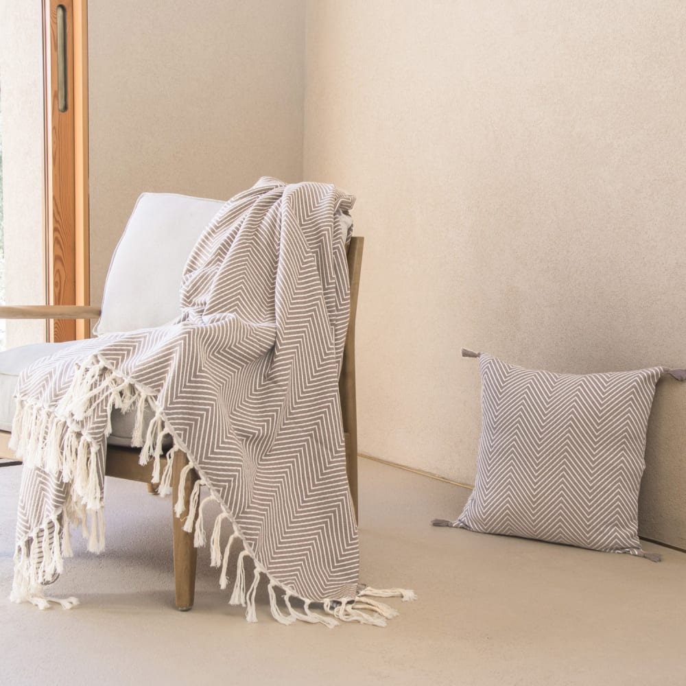 Plaid cotone tortora chiaro - Febronie