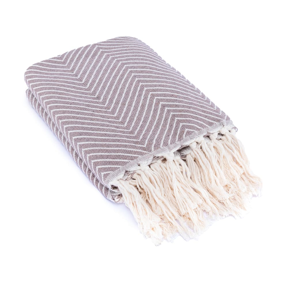 Plaid coton taupe 130x170