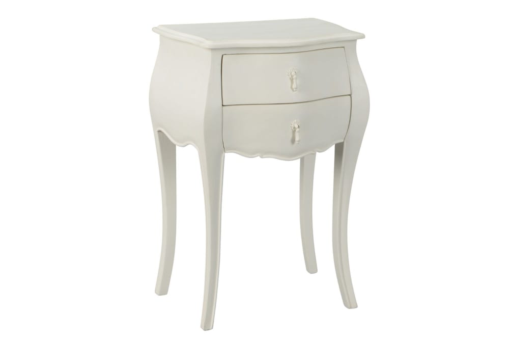 Table de chevet baroque en bois 2 tiroirs