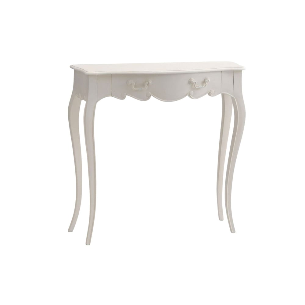 Console baroque en bois blanc L80
