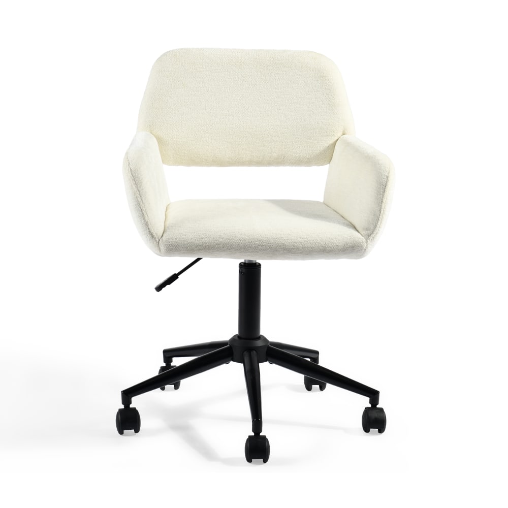 Chaise de Bureau Confortable et Élégante Beige avec Accoudoirs