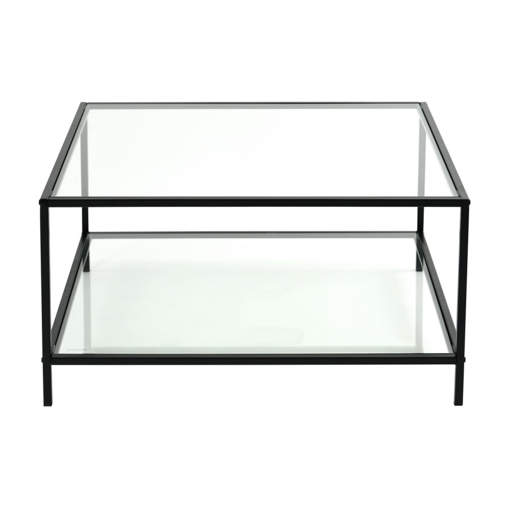 Urban Meuble Quadratischer Couchtisch aus gehärtetem Glas mit 2 Ablagen style modern Transparent Glas