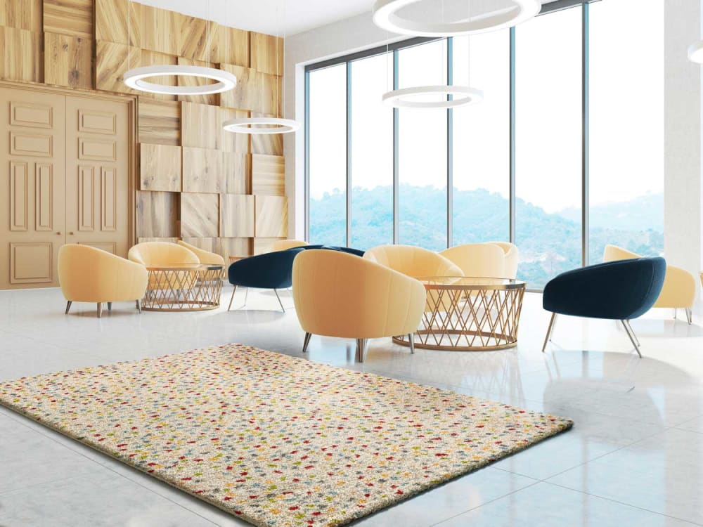 Tapis shaggy moderne beige/multicolore 160x230 cm — vue 3