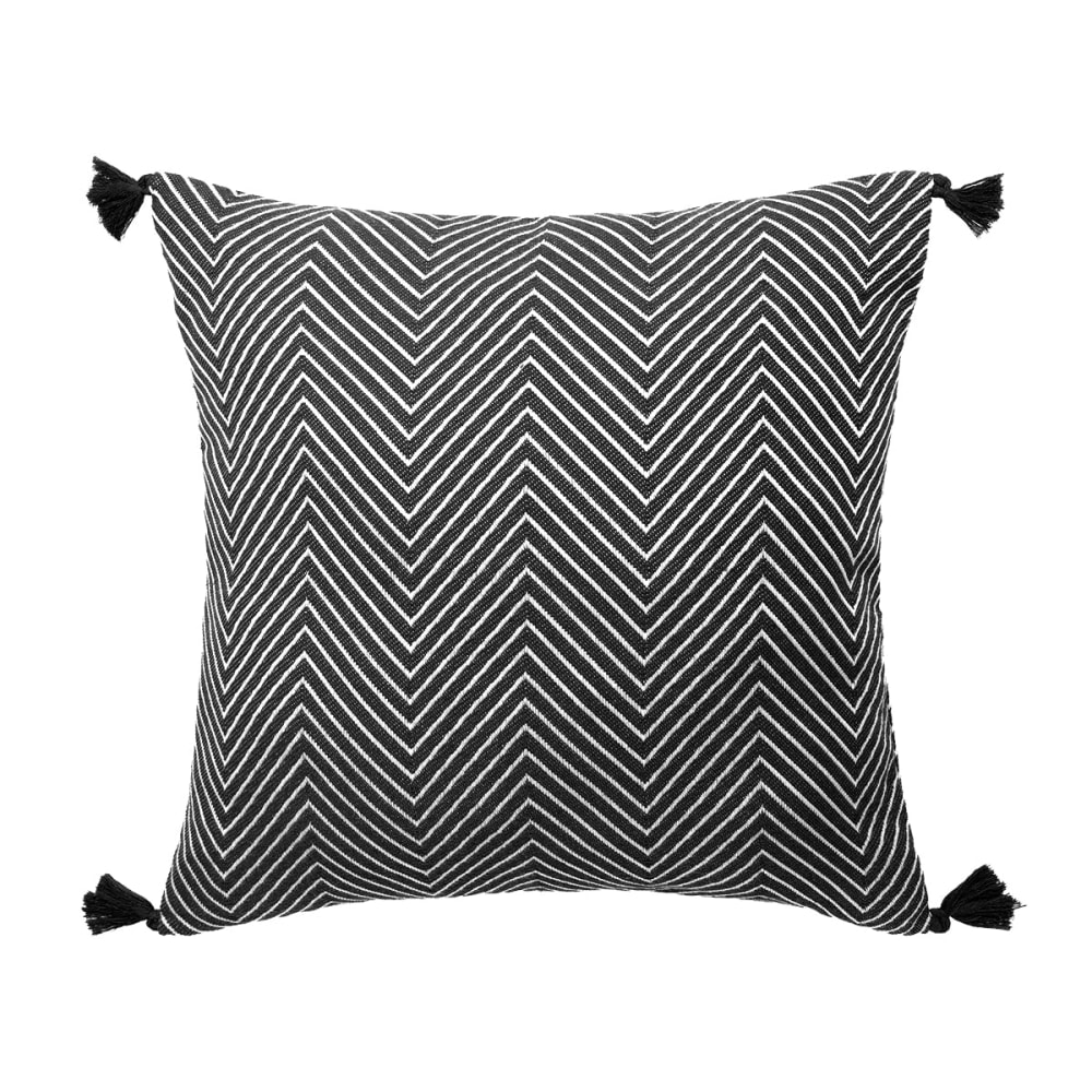 Housse de coussin coton noir 50x50
