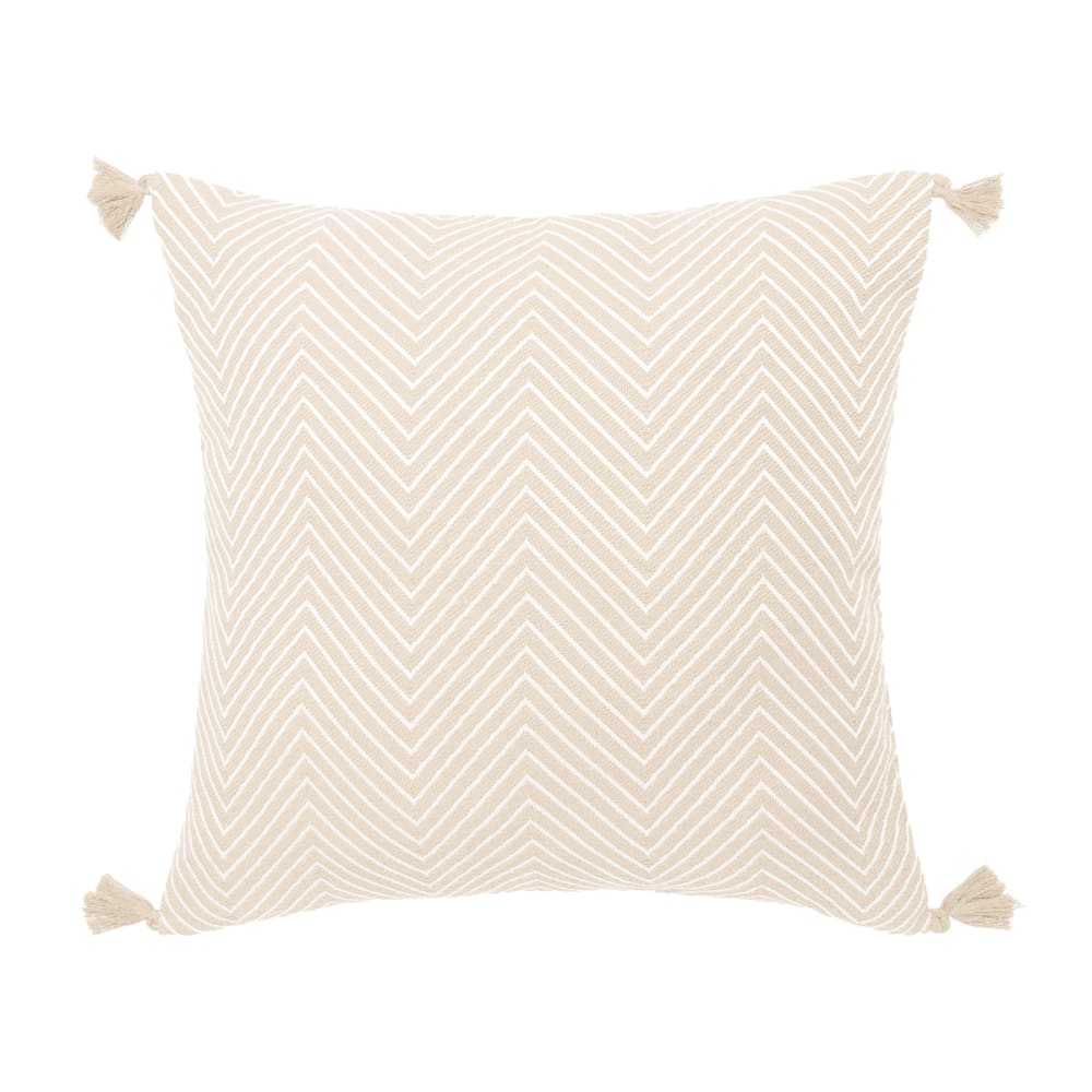 Housse de coussin coton taupe clair 50x50