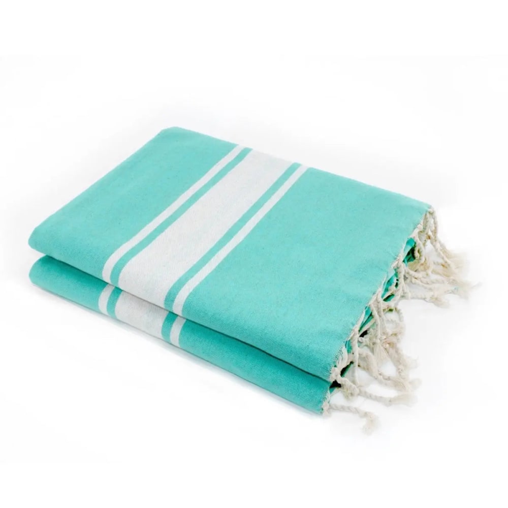 Fouta xxl coton 200x200 vert turquoise