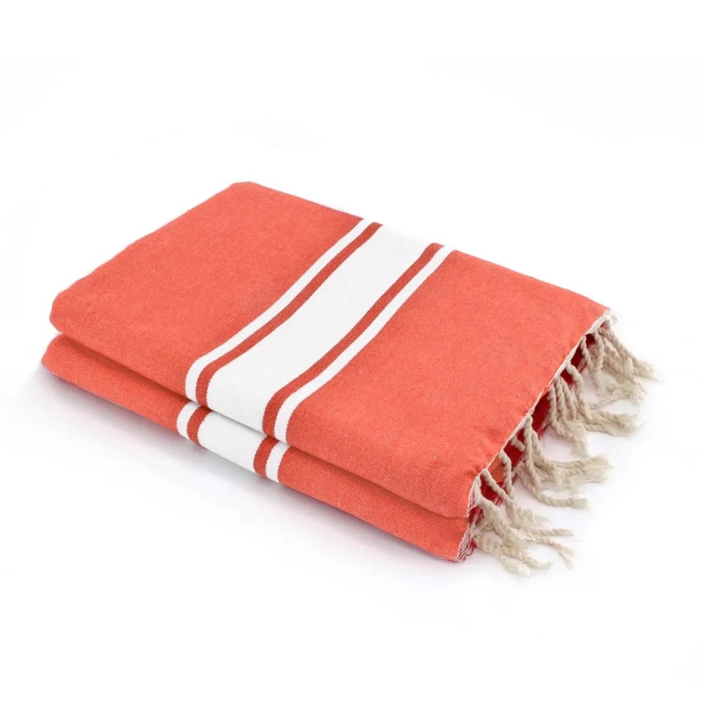 Fouta xxl coton 200x200 orange corail