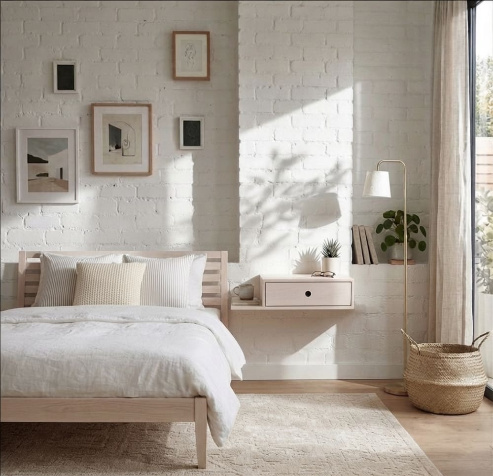 Table de chevet avec étagère sur le côté gauche en bouleau blanc - Maisons du Monde