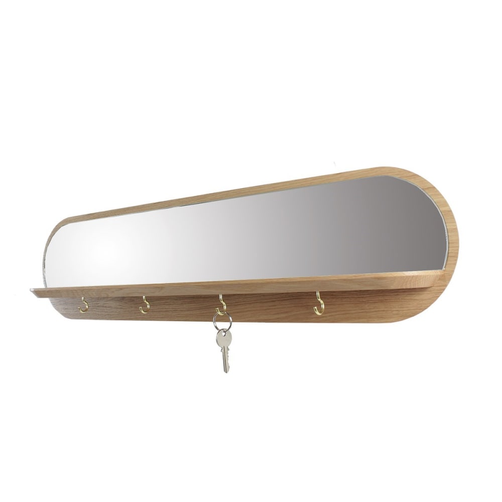 Reine Mère Spiegel Moonlight mit goldenen Haken style classic chic Beige Holz
