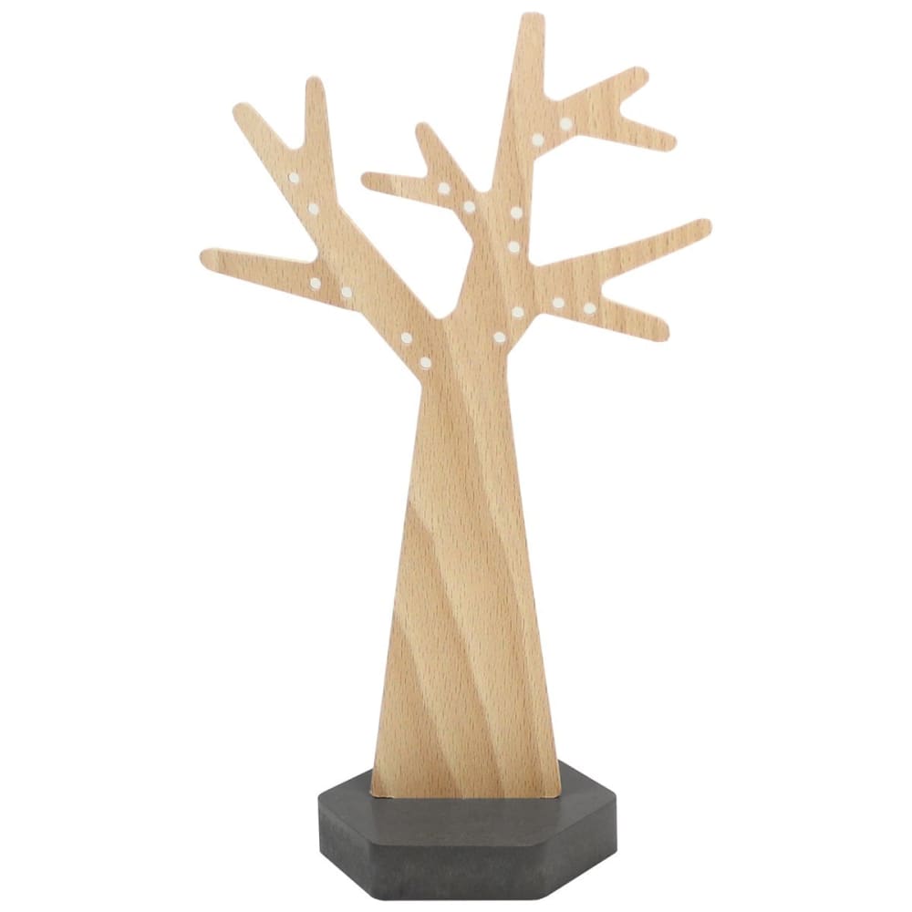 Reine Mère Ohrringbaum mit sechseckigem Sockel Beige Holz