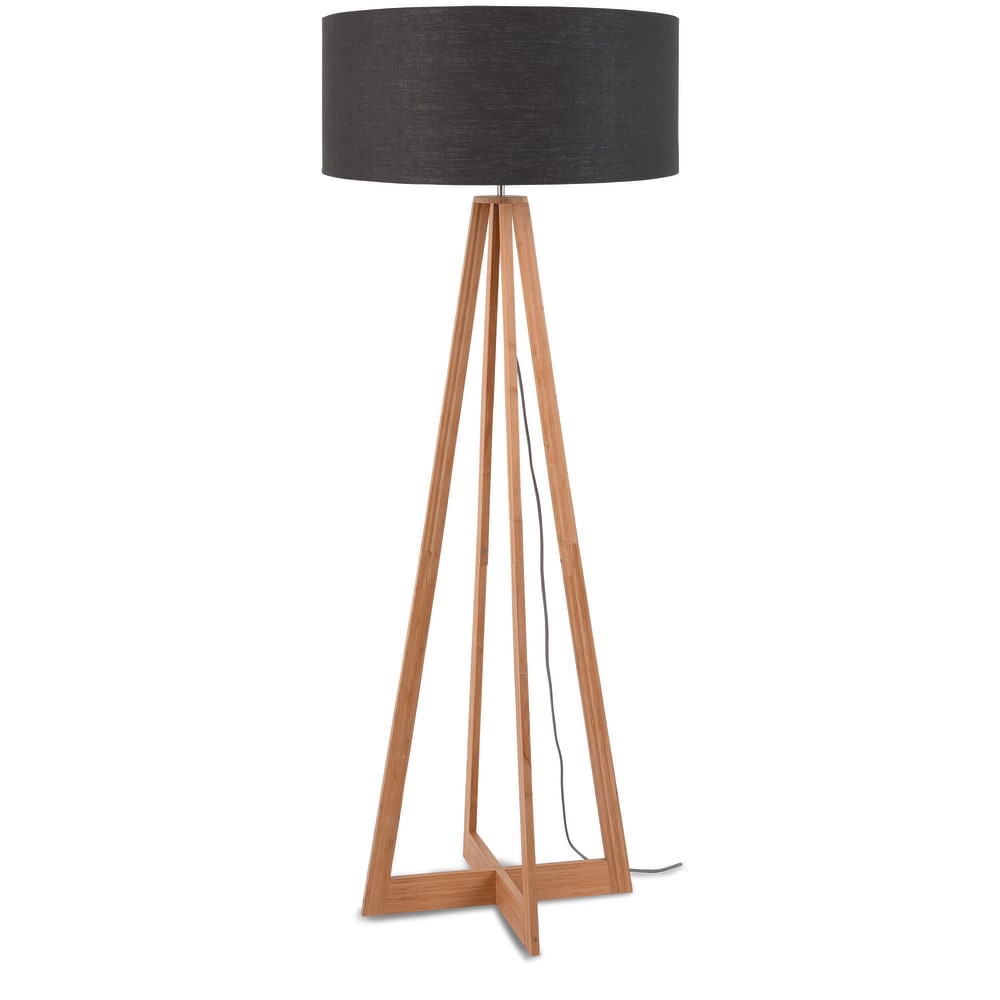 Lampadaire textile gris Ø60cm