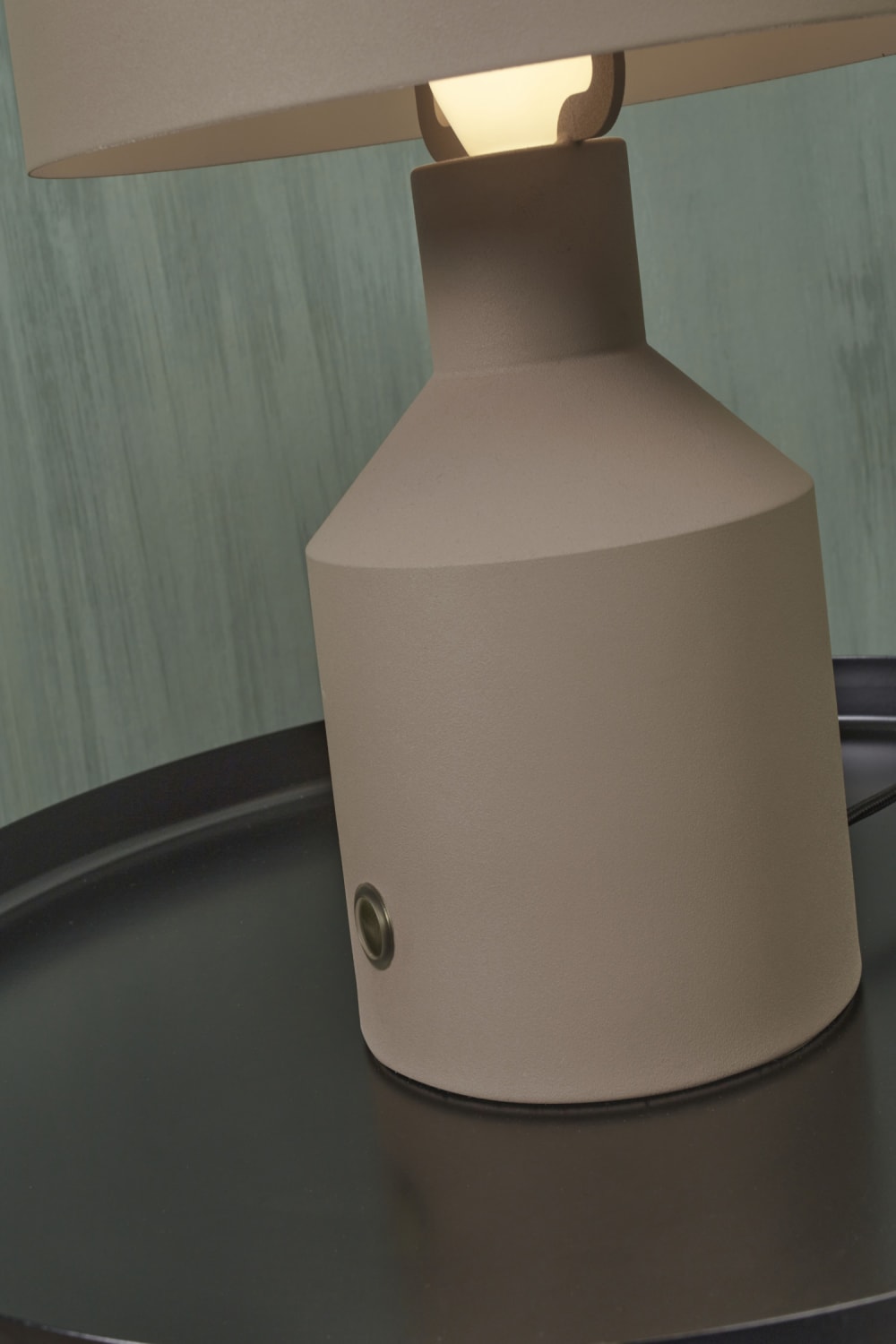 Lampe de table métal gris ø25cm — vue 4