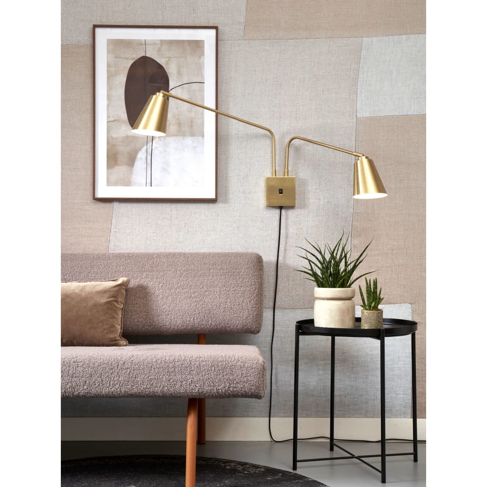 Wandlampe aus Metall, gold, 130x60x49cm - Maisons Du Monde