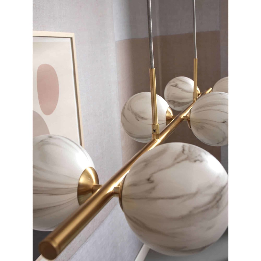 Suspension verre couleur doré 105x30x12cm - Maisons du Monde