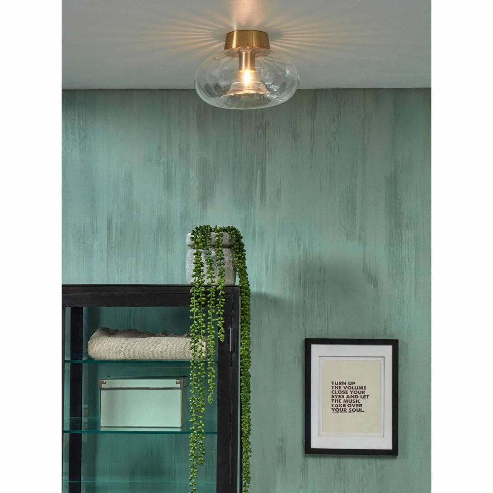 Plafonnier verre couleur doré ø27cm — vue 3