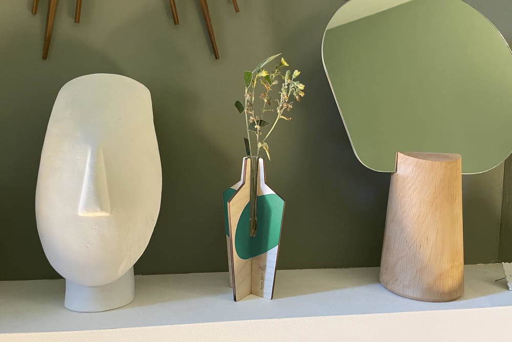 Anamorphotische Vase Oslo zum Zusammenbauen und Reagenzglas -