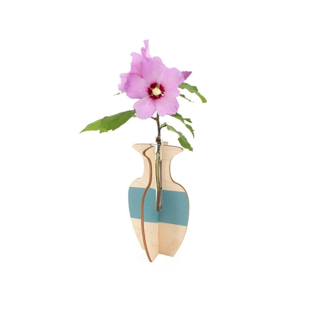 Reine Mère Anamorphe Vase Murano zum Zusammenbauen und Prüfen Blau Holz