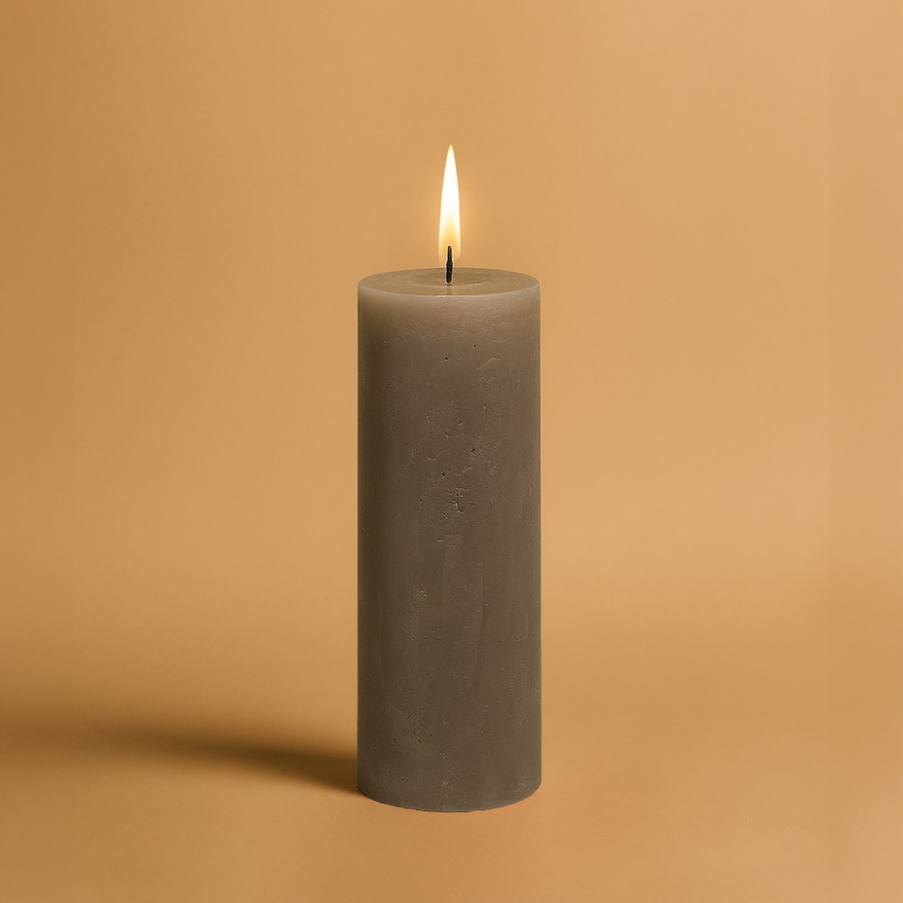 Candela cilindrica grigia h20 - Sia Deco