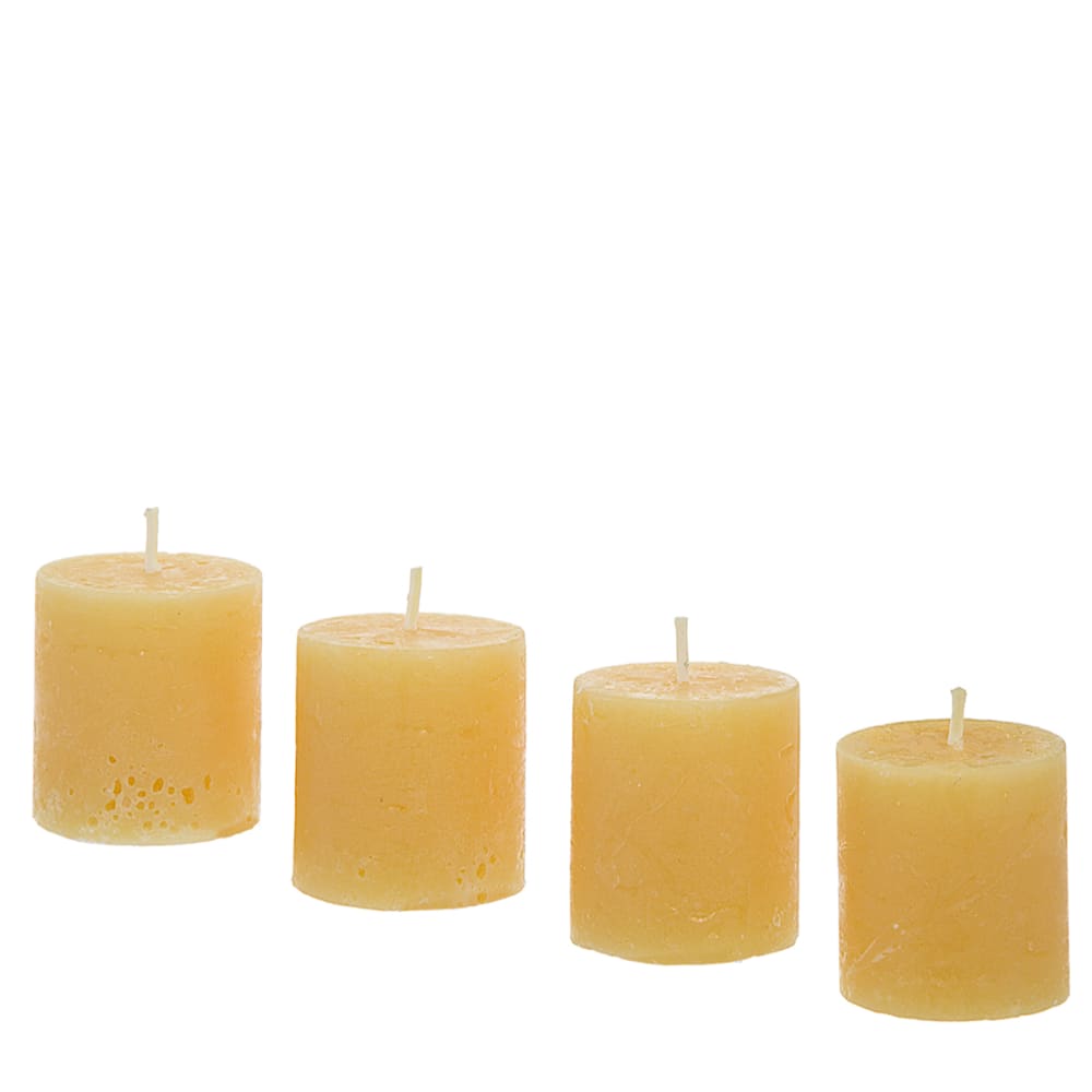 Sia Deco Set de 4 bougies cylindriques jaunes h5 style contemporain - Cire