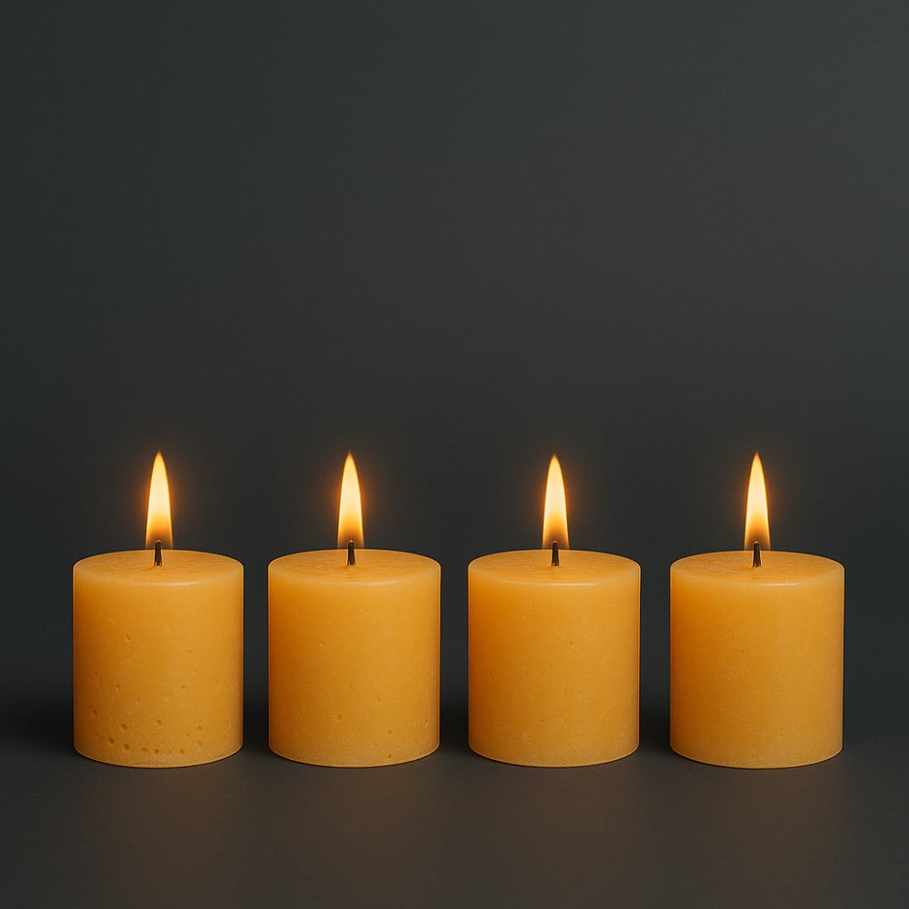 Set de 4 bougies cylindriques jaunes h5 - Maisons du Monde