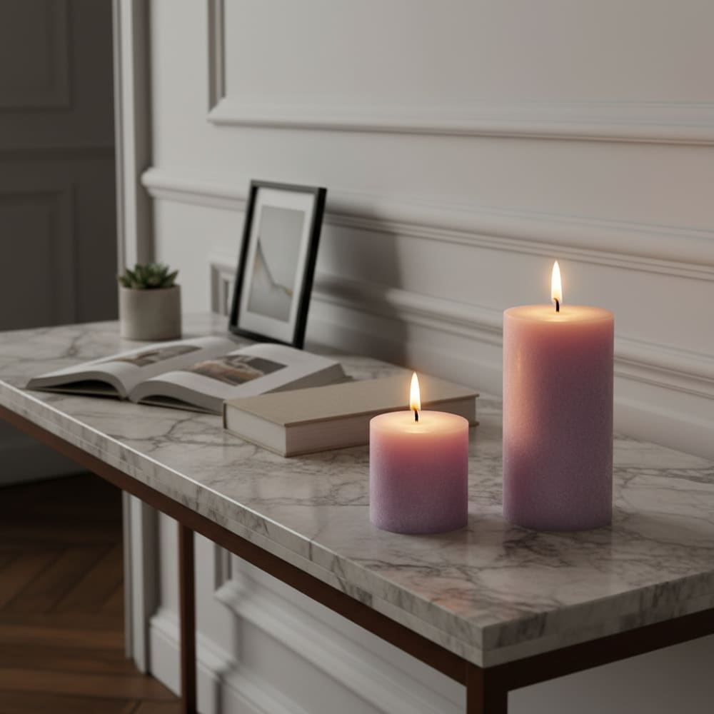 Bougie cylindrique mauve h10 - Maisons du Monde