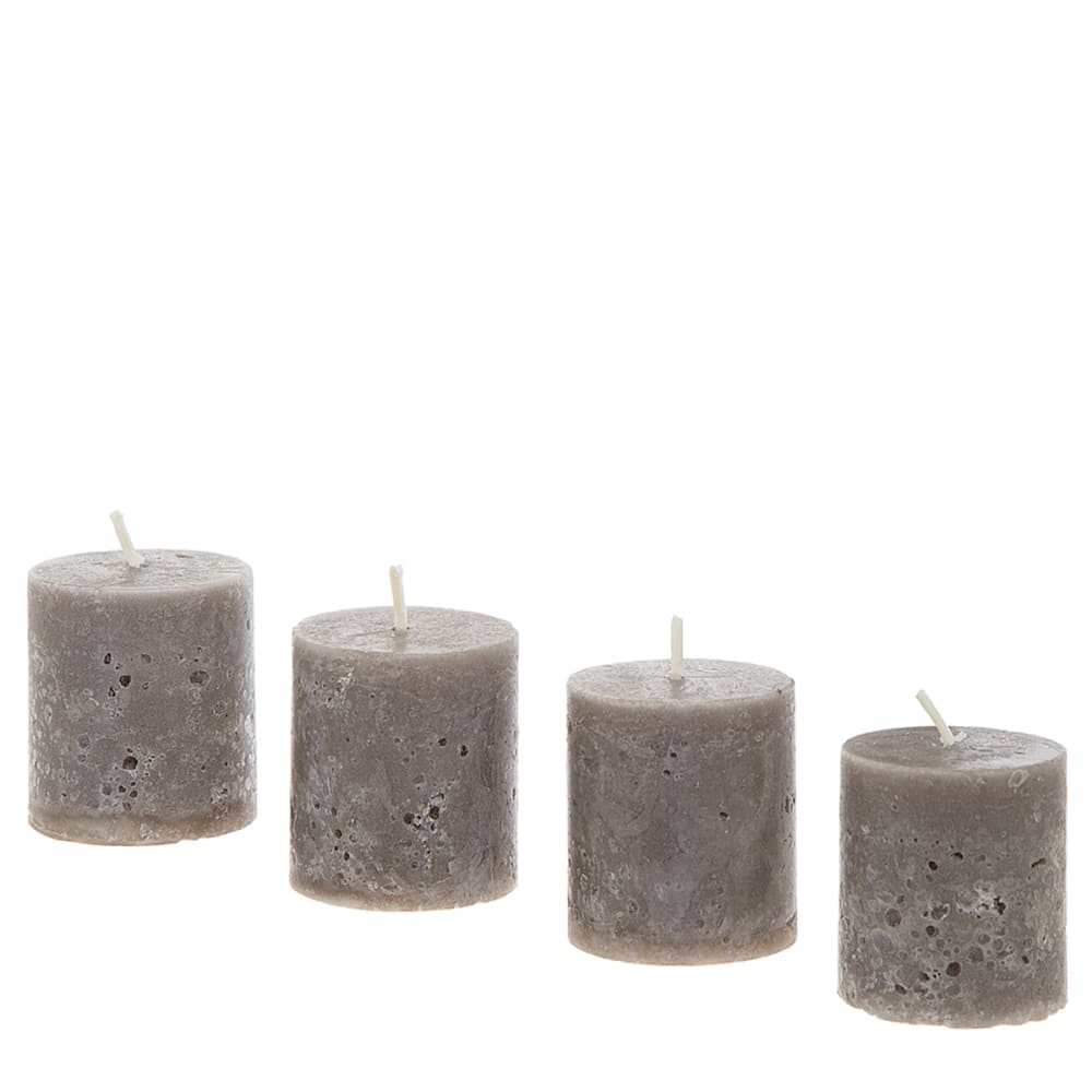 Sia Deco Set de 4 bougies cylindriques marron taupe h5 style contemporain - Cire