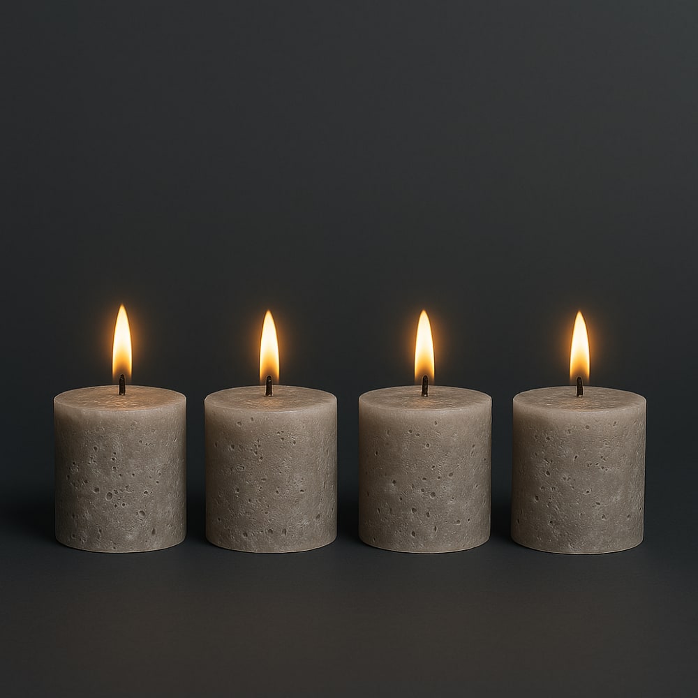 Set de 4 bougies cylindriques marron taupe h5 - Maisons du Monde