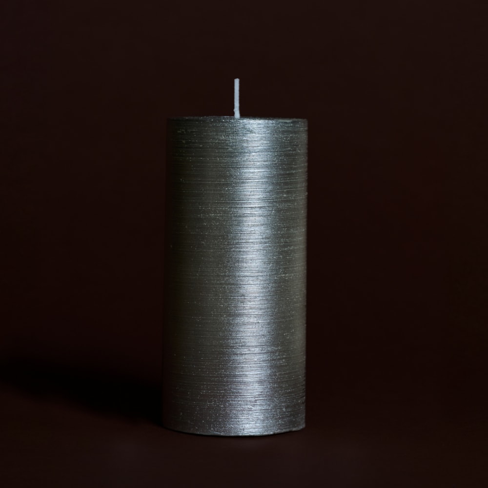 Candela cilindrica argento h15 - Sia Deco