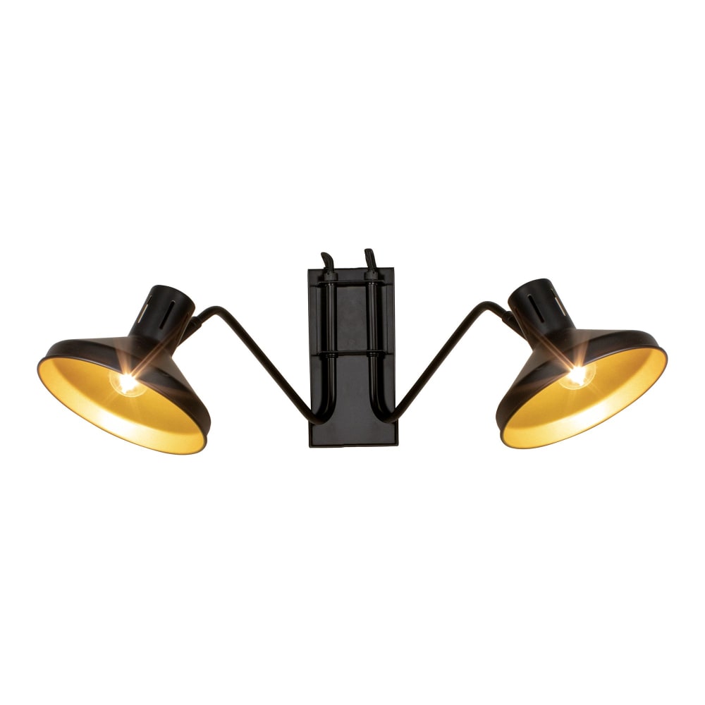 Applique double en métal noir et doré h28cm