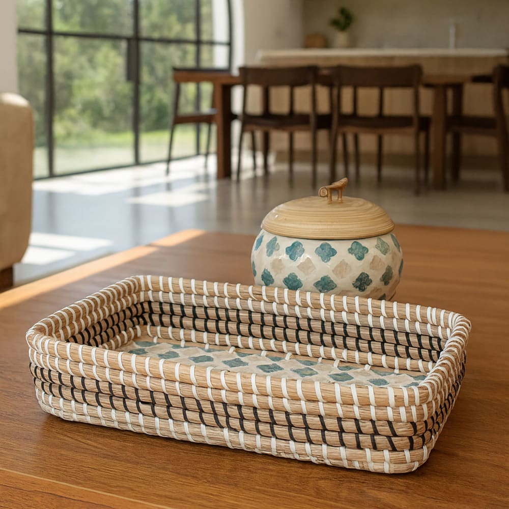 Plateau en jonc de mer et coquillages - Maisons du Monde