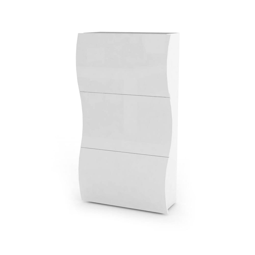 Meuble à chaussures effet bois blanc brillant 71x27 cm