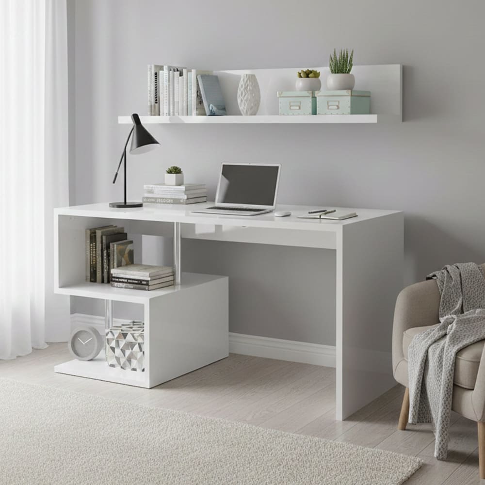 Bureau effet bois blanc 140x60 cm - Maisons du Monde
