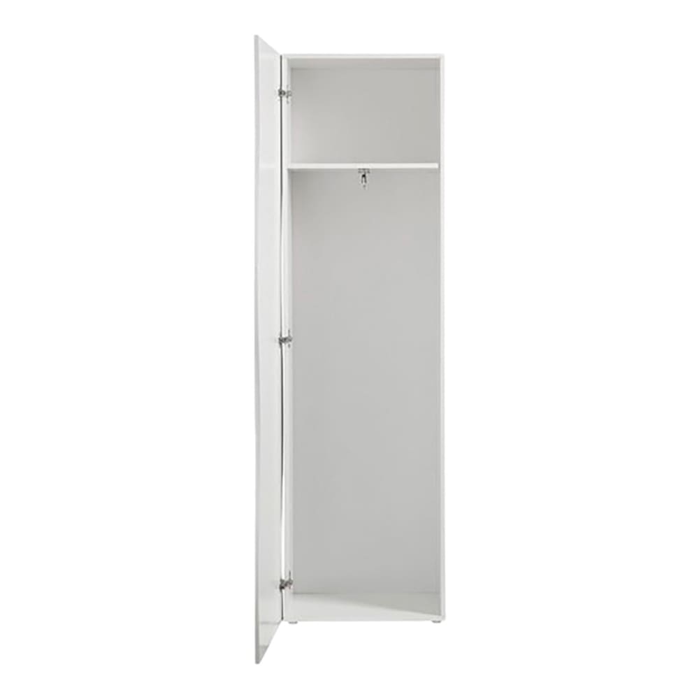 Dmora Armadio multiuso 1 anta style contemporain Blanc Bois - 63x187x40cm