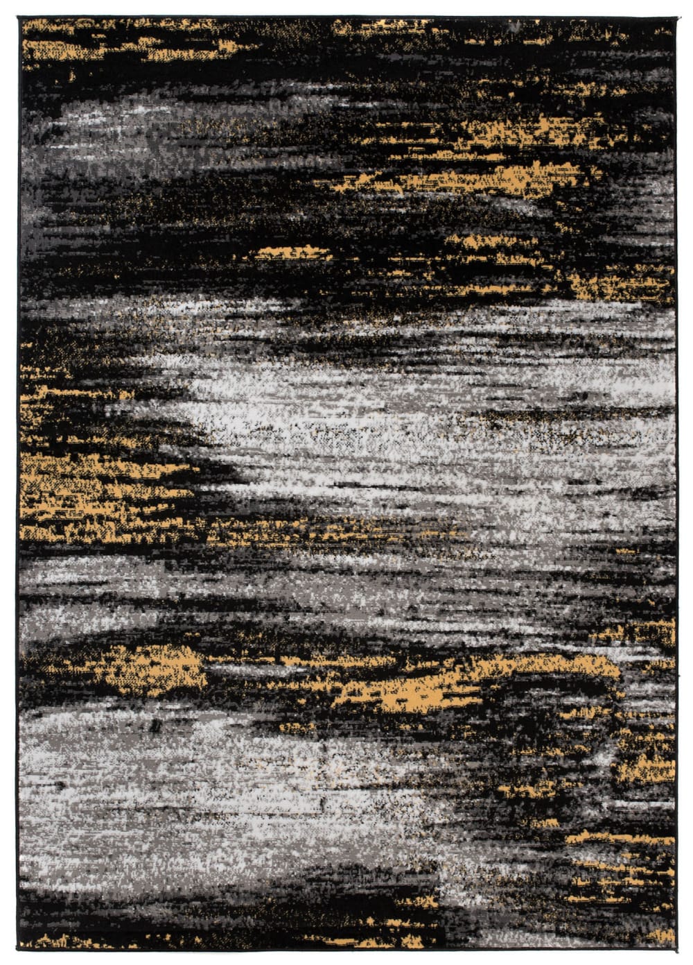 Alfombra de salón amarillo gris negro 220 x 300 cm