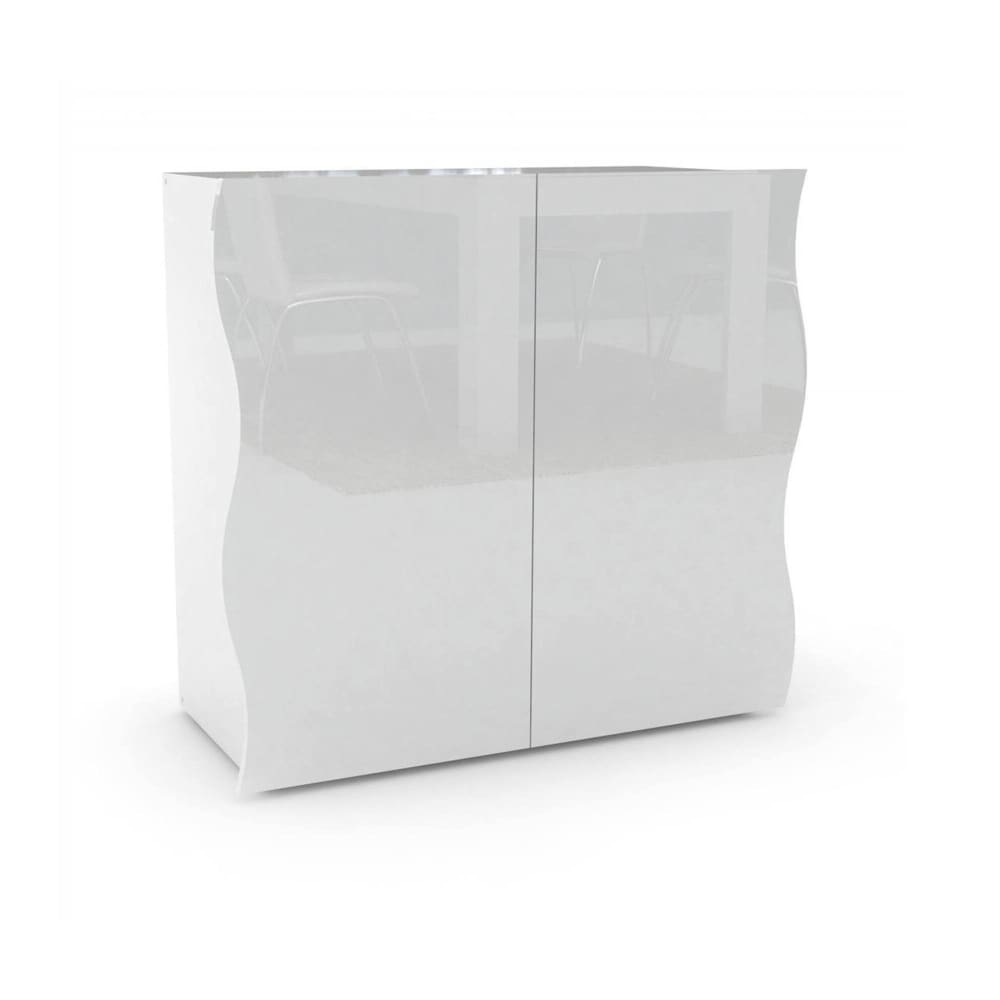 Buffet effet bois blanc brillant 90x40 cm
