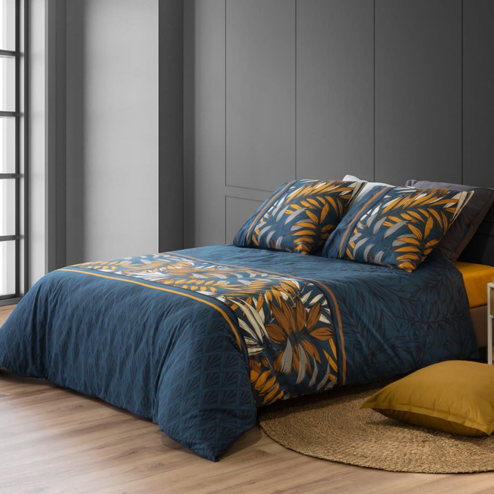 Parure de couette 100% coton 57 fils imprimée 240x220cm 2 taies - Maisons du Monde