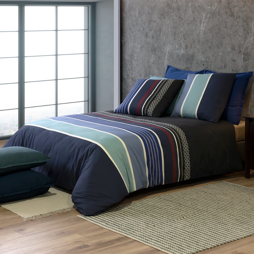 Parure de couette 100% coton 71 fils imprimée 240x220 2 taies - Maisons du Monde