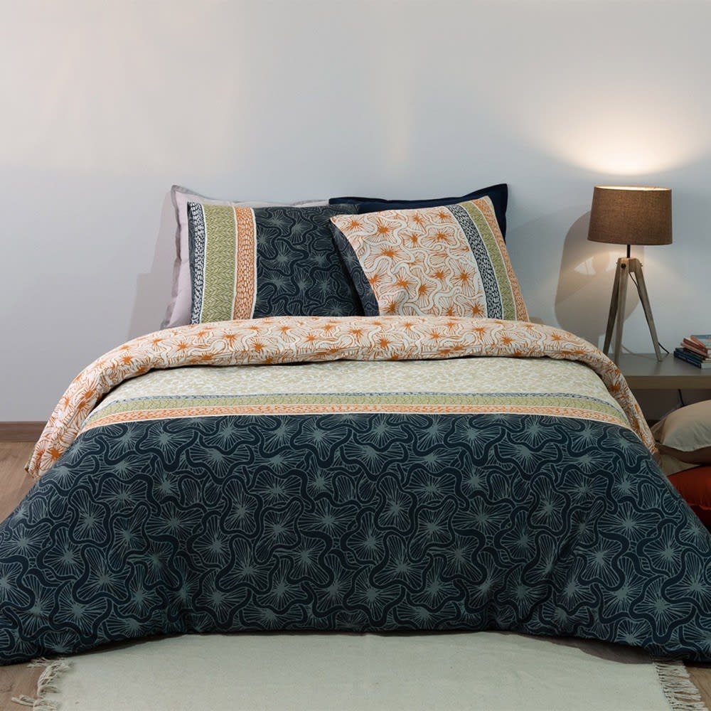 Parure de couette 100% coton 71 fils imprimée 240x220 2 taies
