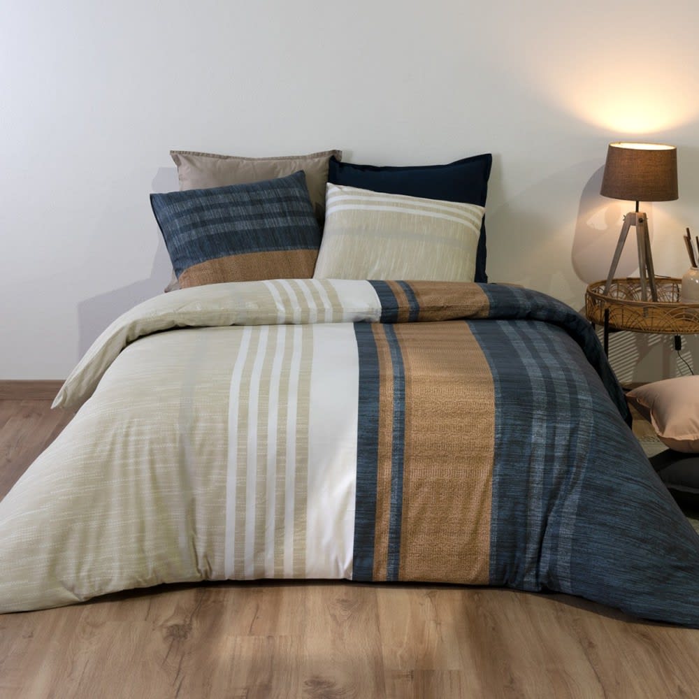 Parure de couette 100% coton 57 fils imprimée 260x240cm 2 taies