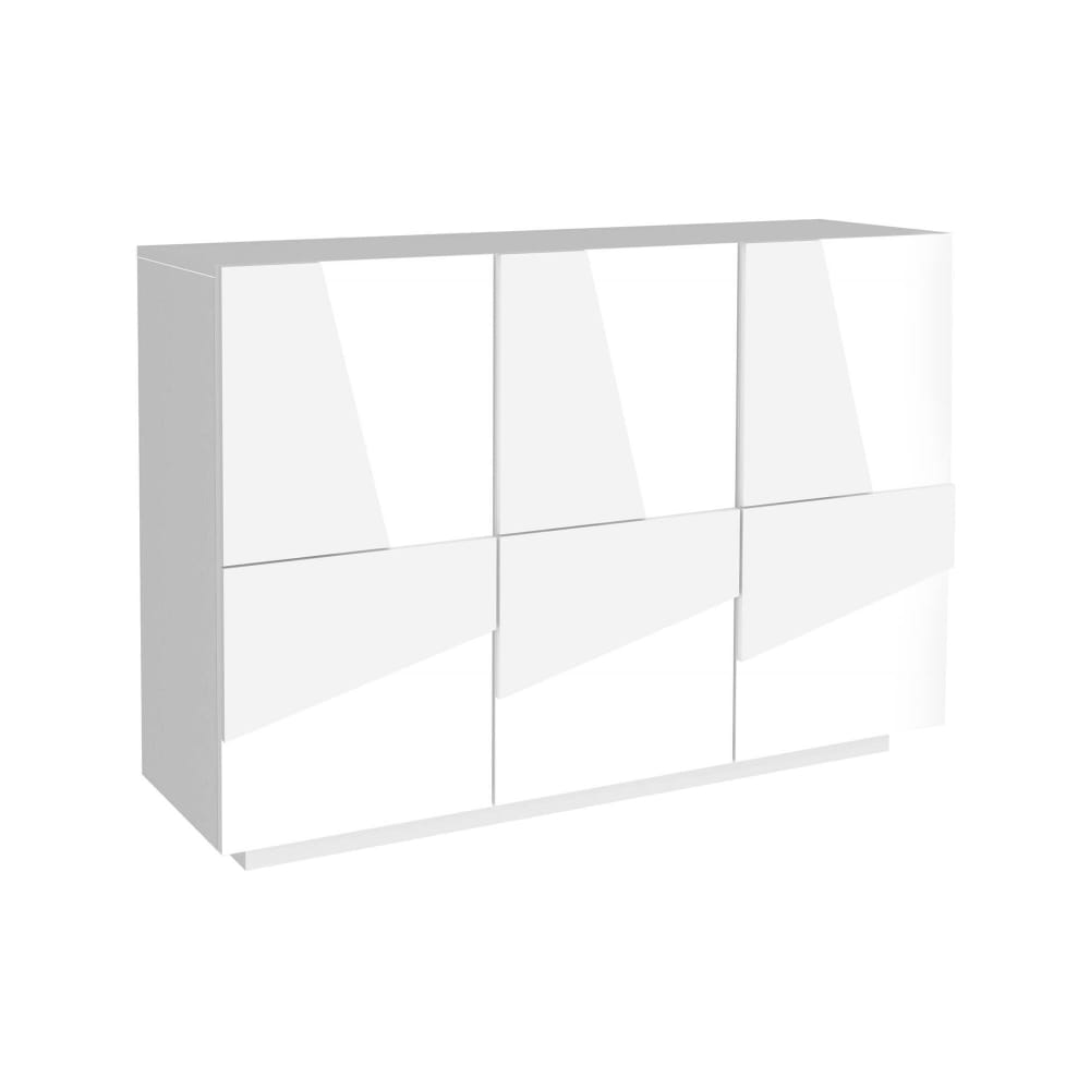 Buffet effet bois blanc brillant 121x38 cm