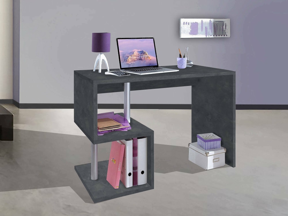 Bureau effet bois ardoise 100x50 cm