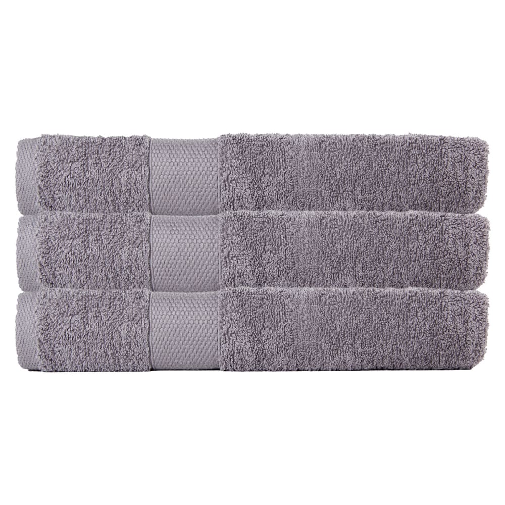 BLANC AVENUE 3er-Set Maxi-Badetücher 100x150 cm 500 gr/m2 . 100% Baumwolle. Maschinenwäsche 60°. OEKO-TEX zertifiziertes Produkt. Grau