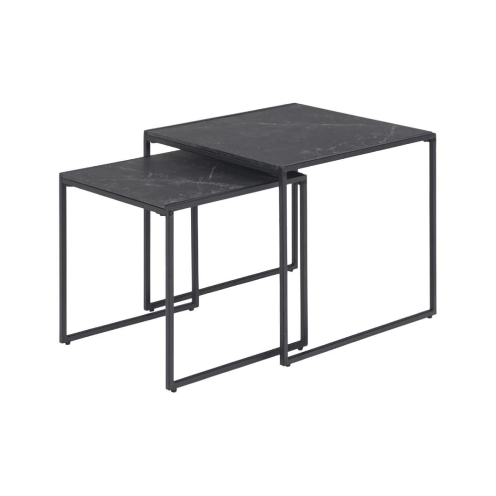 Lot de 2 tables basses - noir dessus