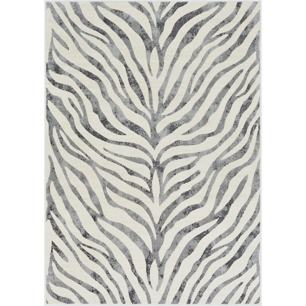 Alfombra zebra bohemia gris oscuro/beige 200x275 - Maisons du Monde