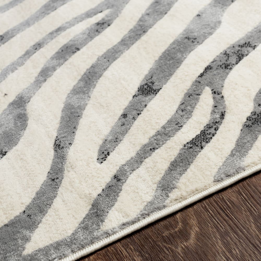 Tapis zébré bohème gris foncé/beige 200x275 — vue 4