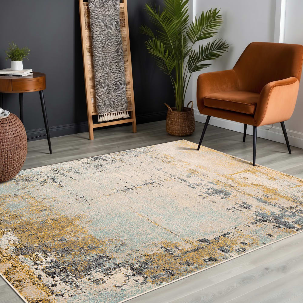 Livabliss Abstrakt Moderner Teppich Mehrfarbig/Gelb 200x275 style modern Gelb Öko-Tex Zertifikat Pvc - Polyvinlychlorid
